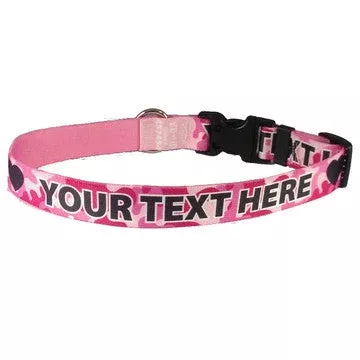 Personalized Pink Camo Dog Collar