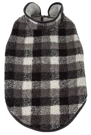 Pet Life Black Boxer Plaid Dog Coat