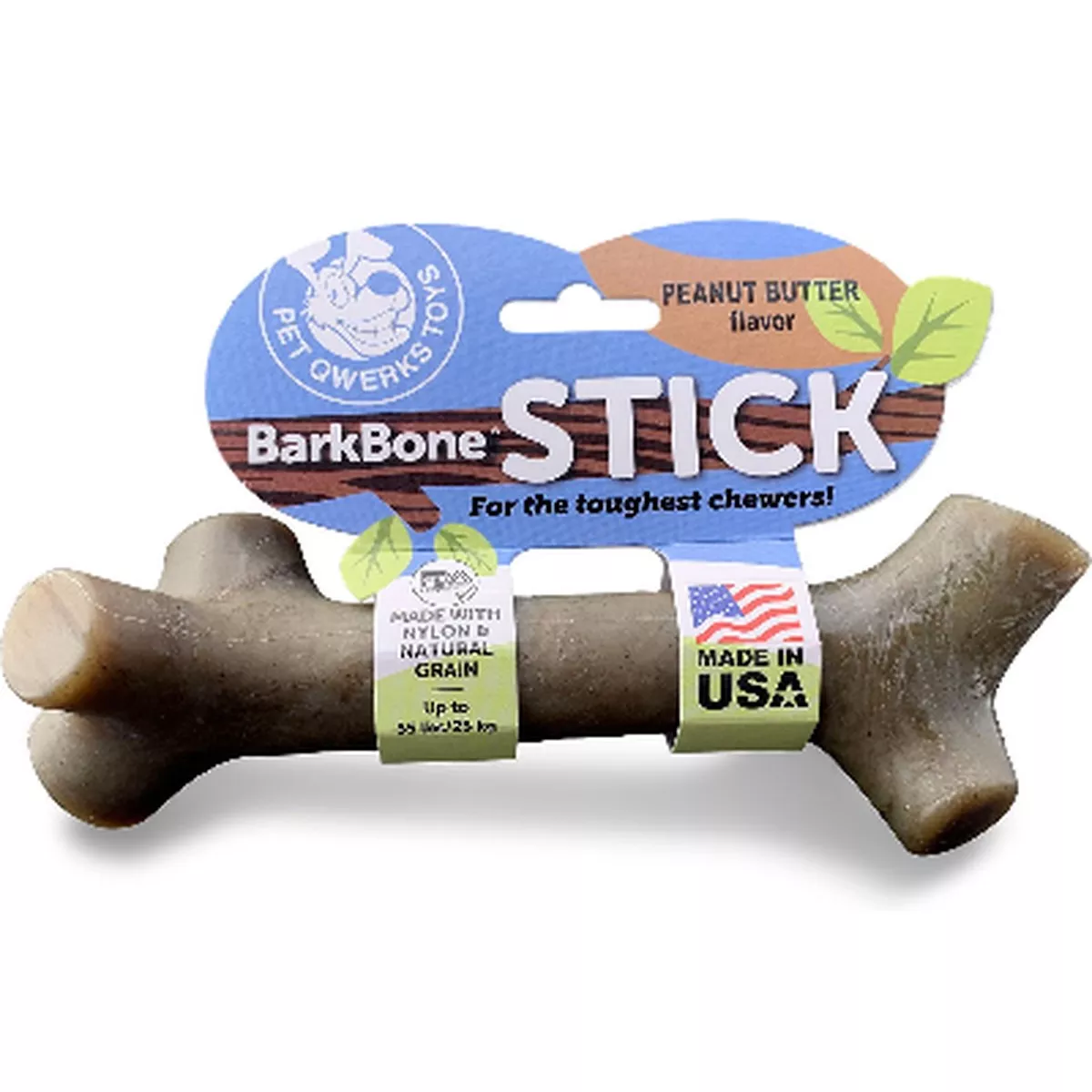 Pet Qwerks BarkBone Stick Peanut Butter Flavoured Dog Toy