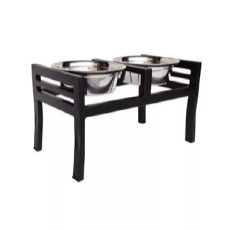 Pets Stop Moretti Double Diner Feeder Black