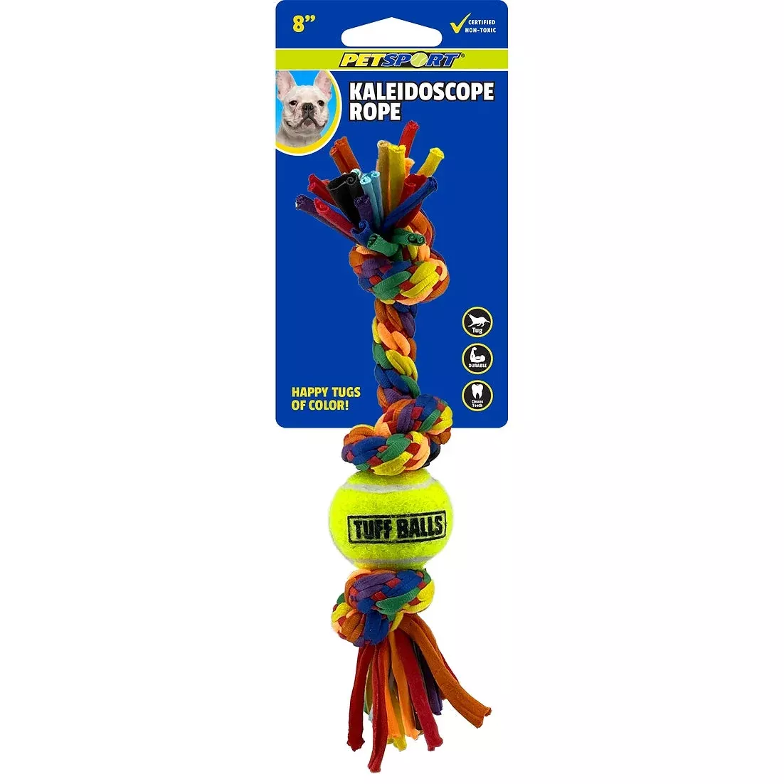 Petsport - Kaleidoscope Rope 3 Knot With 1.5" Ball