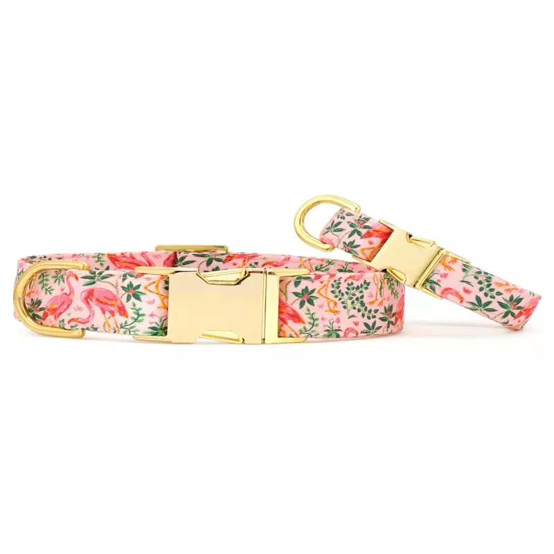 PF x The Foggy Dog Flock of Flamingos – Dog Collar – Rose