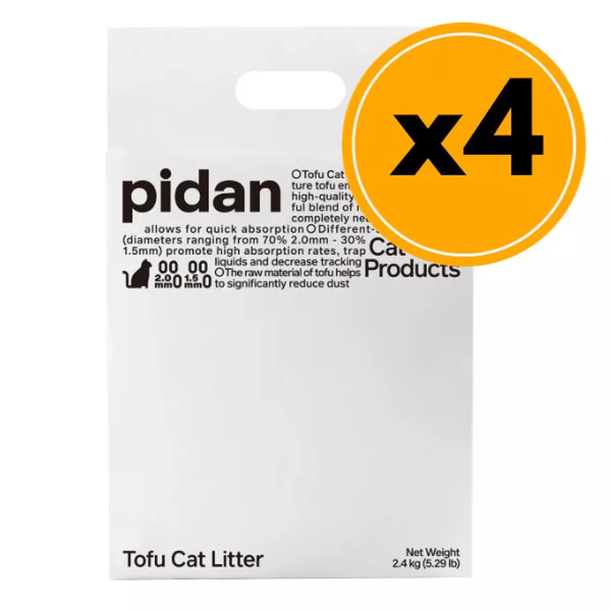Pidan Original Tofu Cat Litter in 4 x 2.4 Kg bags case