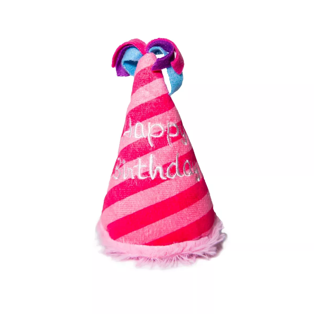 Pink Birthday Hat Squeaky Dog Toy - Glow Pups