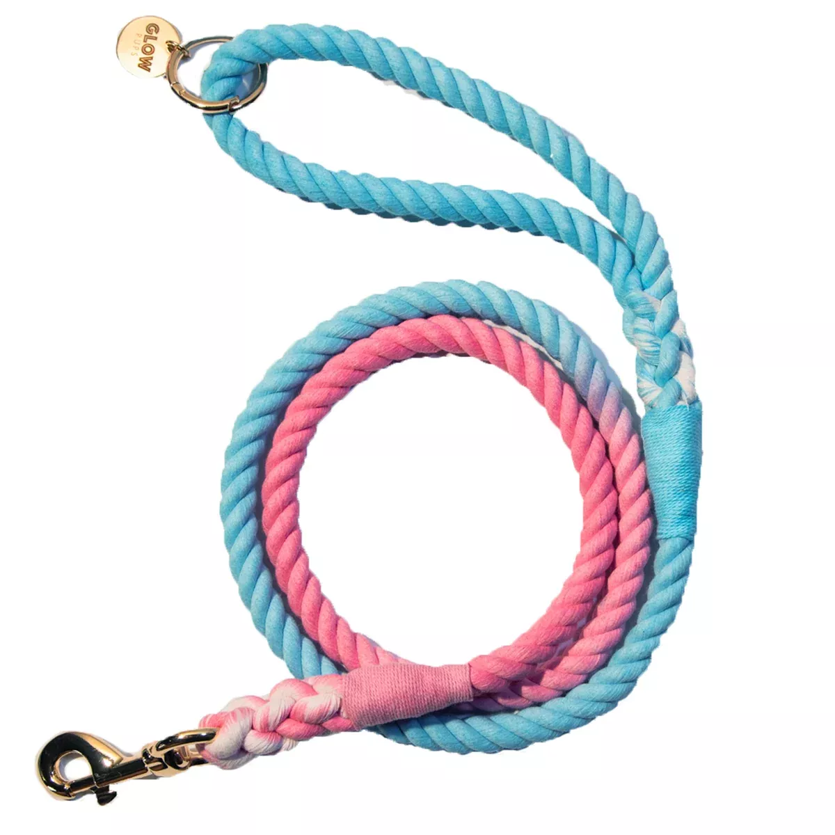 Pink and Blue Tie Dye Dog Leash - Glow Pups