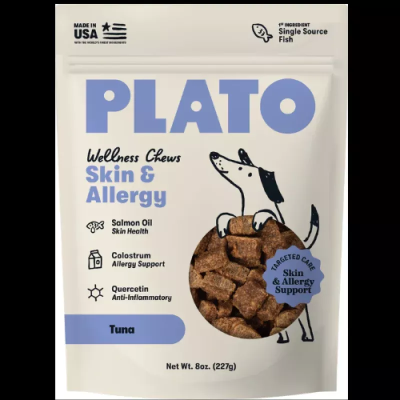 Plato Wellness Chews Skin & Coat Air-Dried Dog Treats