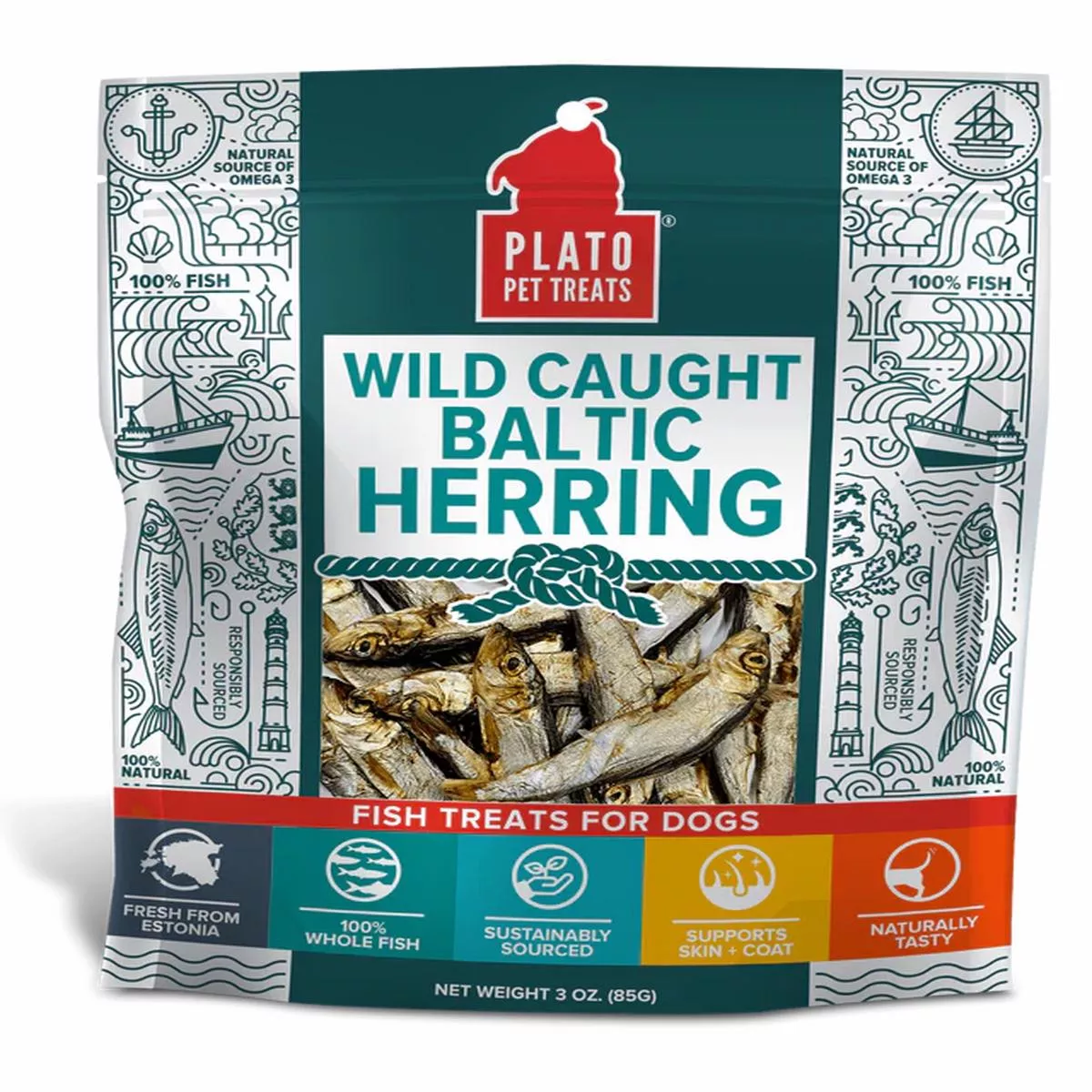 Plato Wild Caught Baltic Herring Dog Treats