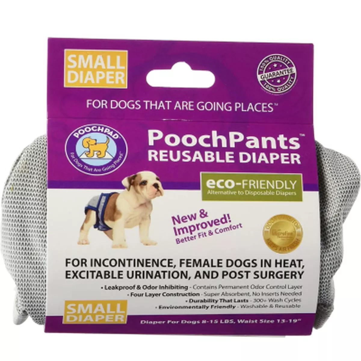 PoochPad PoochPants Absorbent Reusable Dog Diaper