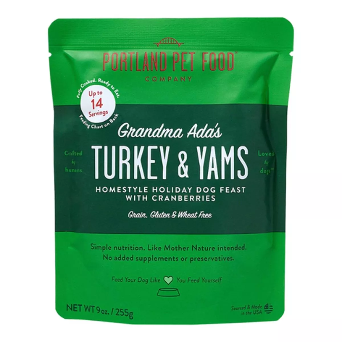 Portland Pet Gently Cooked Grandma Ada's Grain-Free Turkey & Yam Dog Food 9oz