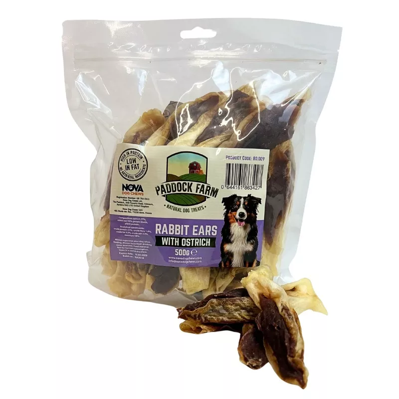 Premium Rabbit Ears with Ostrich (500g)