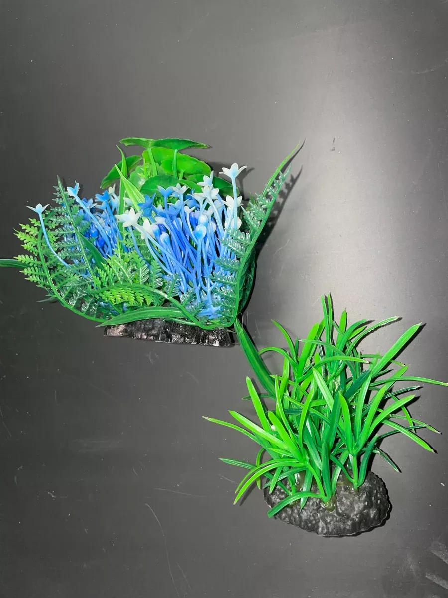 PREMIUM Small Artificial Aquarium Plants - Set of 2 - Aquatics Safe