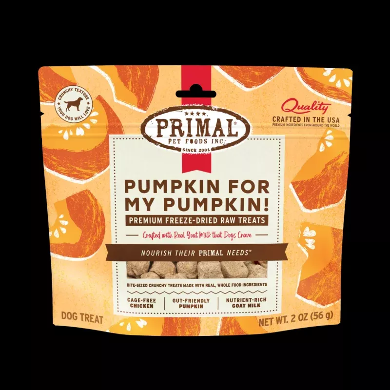 Primal Pumpkin For My Pumpkin Freeze-Dried Chicken, Pumpkin & Goat Milk Dog Treats 2 oz