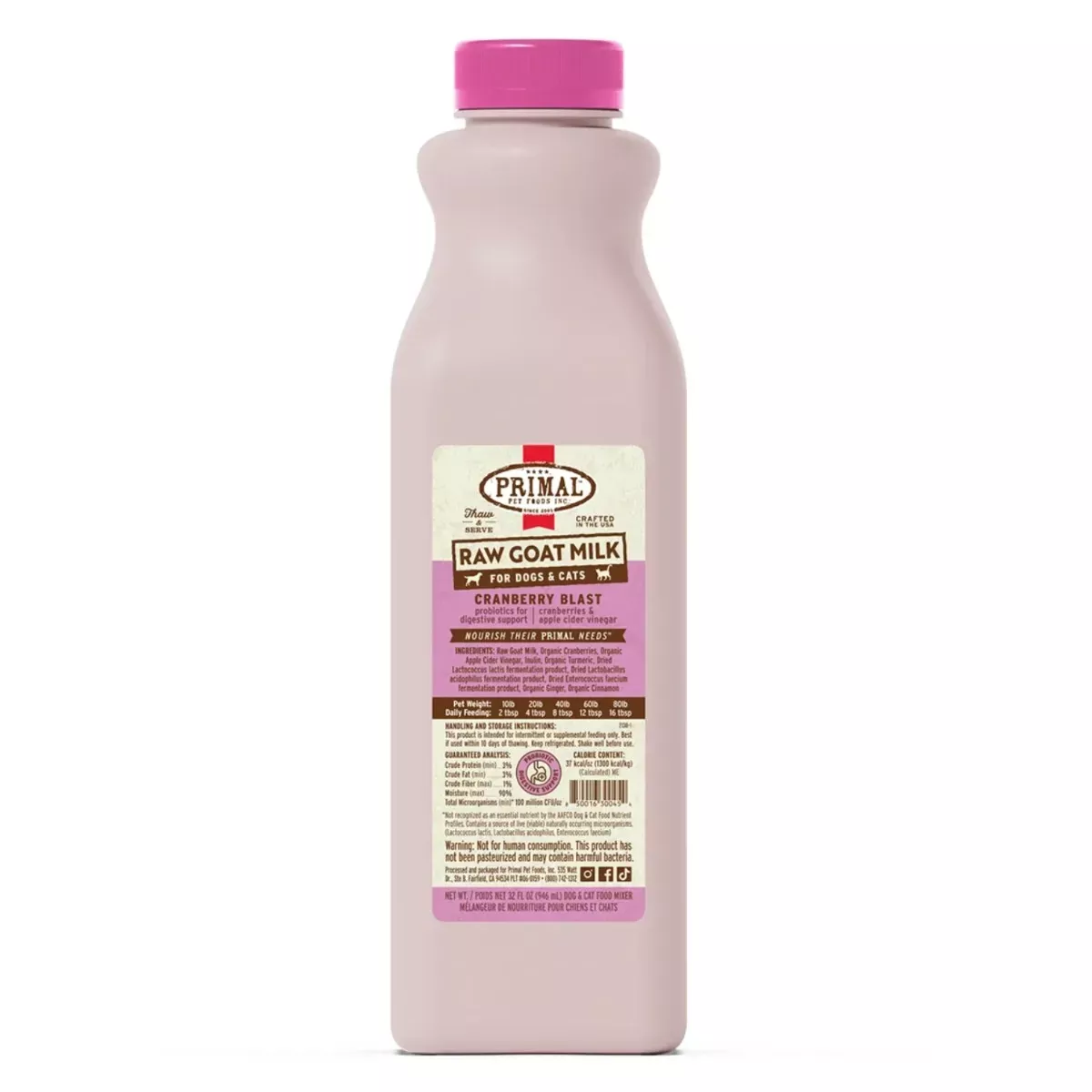 Primal Raw Goat Milk - Cranberry Blast Recipe