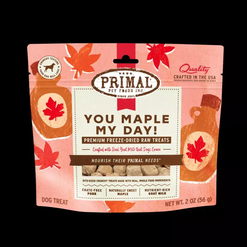 Primal You Maple My Day Freeze-Dried Pork, Maple & Goat Milk Dog Treats 2 oz