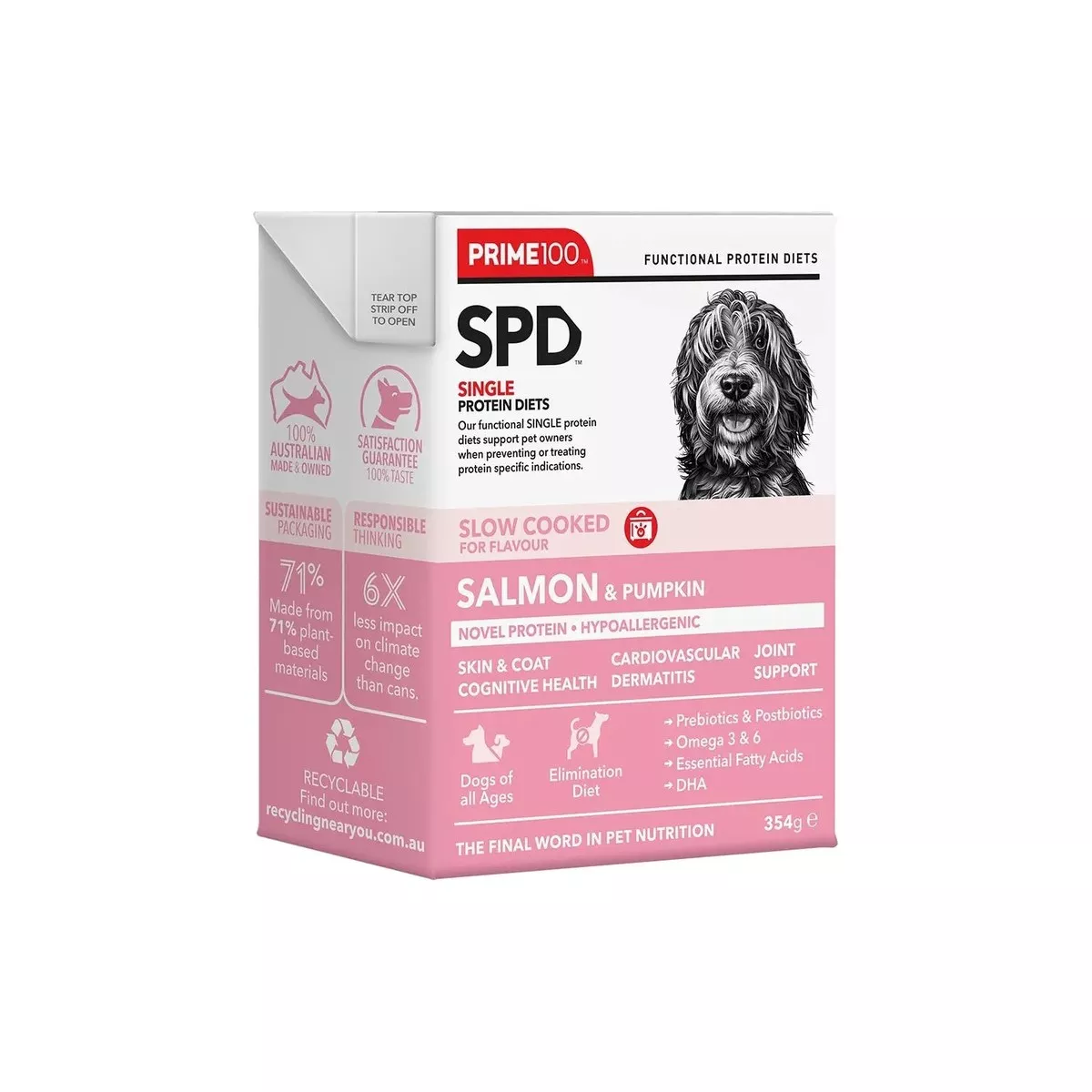 Prime100 Dog Wet Food - SPD Slow Cooked Salmon & Pumpkin