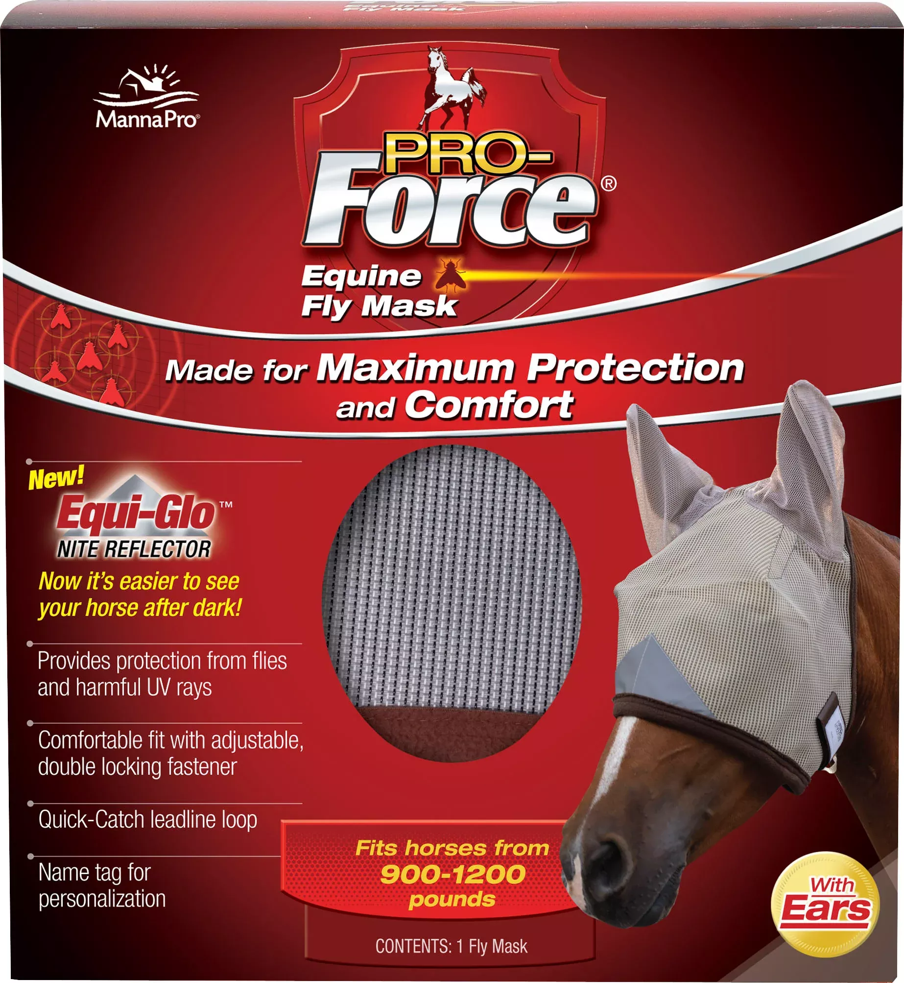 Pro-Force Equine Fly Mask W/Ears