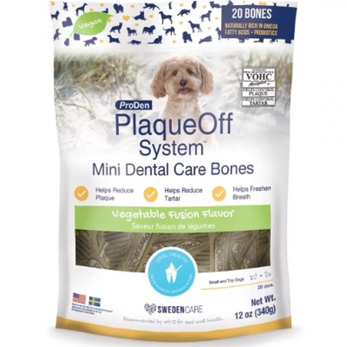ProDen PlaqueOff Mini Vegetable Fusion Dental Care Dog Bones