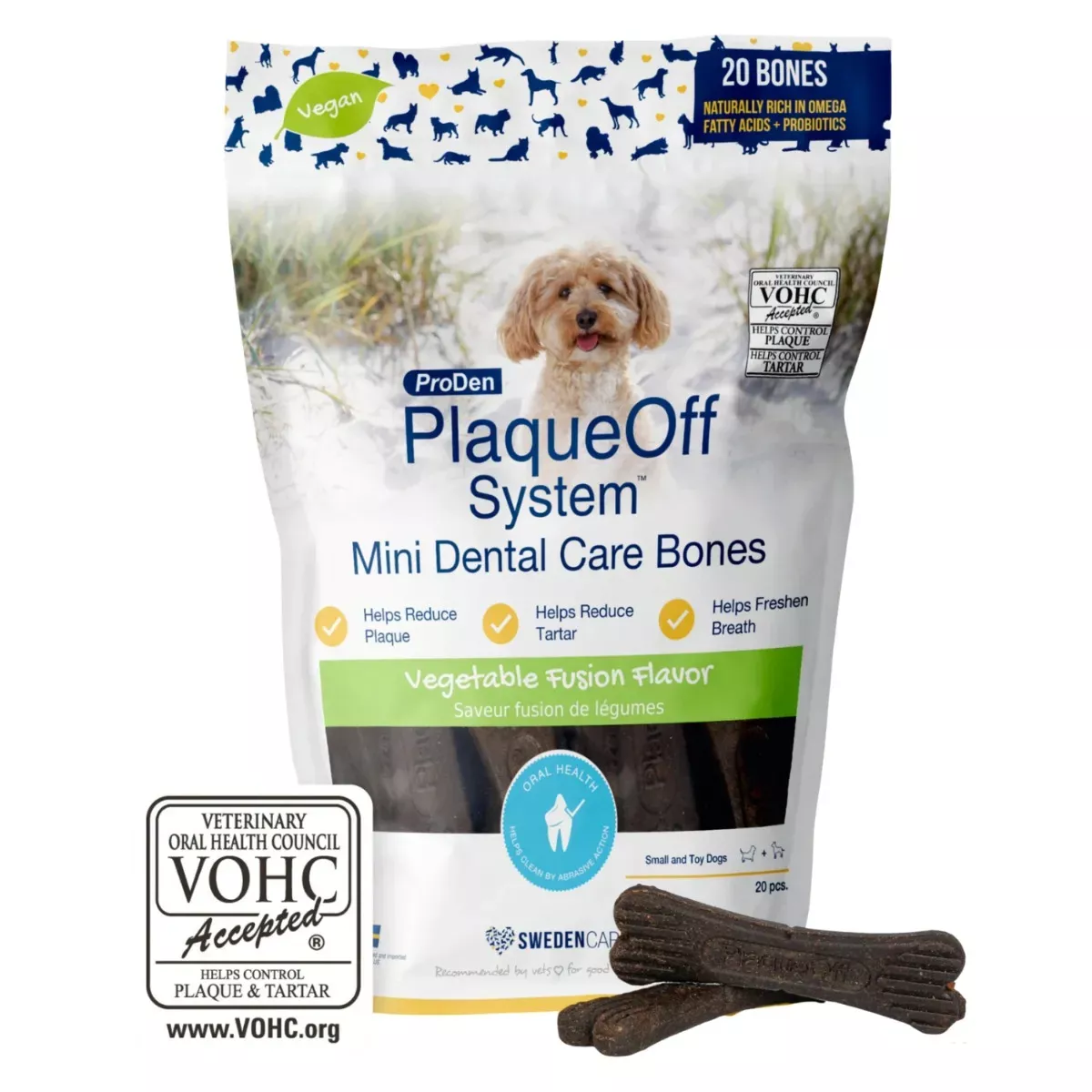 ProDen PlaqueOff System Mini Dental Care Bones - Vegetable Fusion Flavour