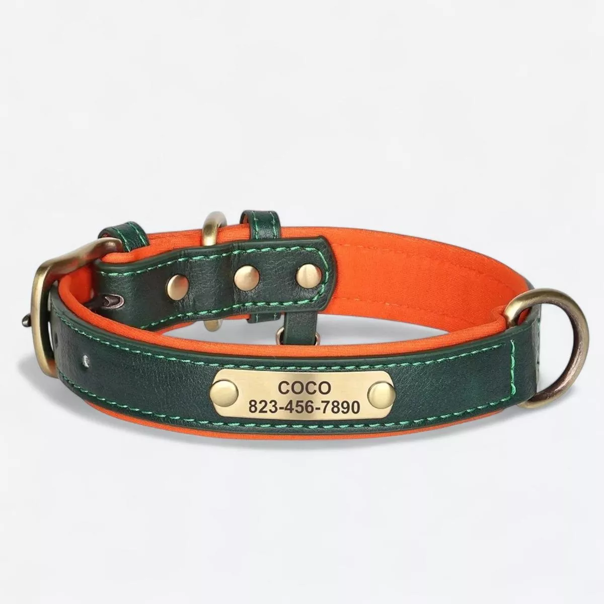 PU Leather Dog Engraved Collar