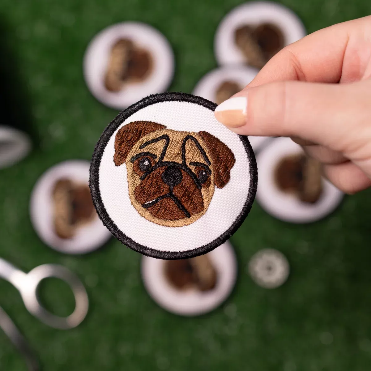 Pug Face Circle Patch