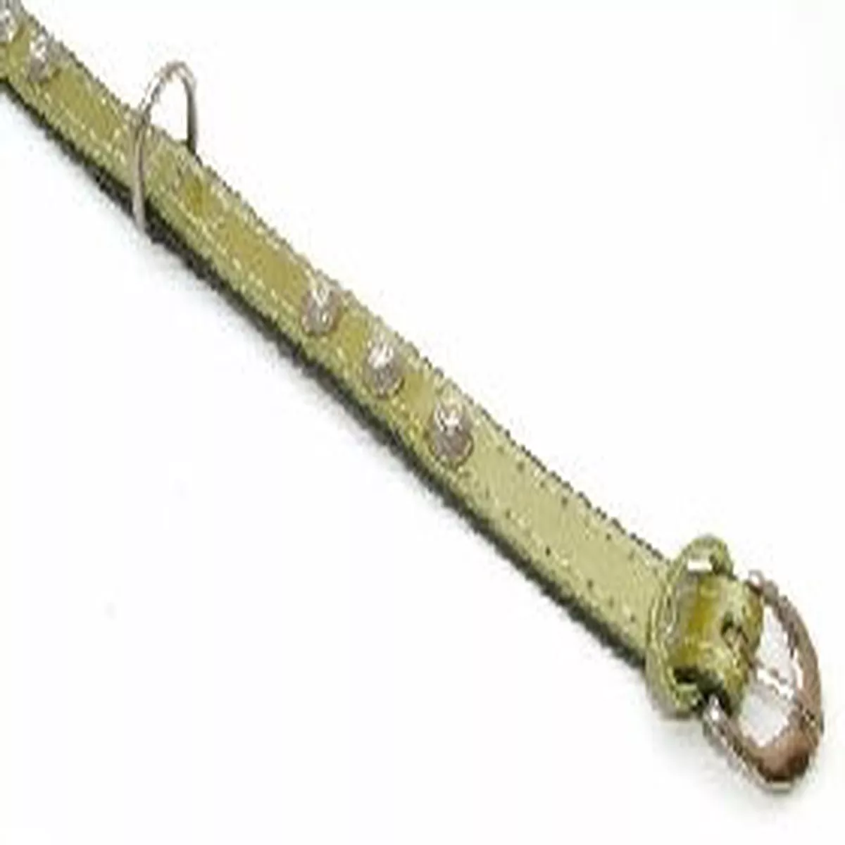 Puppies Cone Leather Collar Green 15mm X 35cm