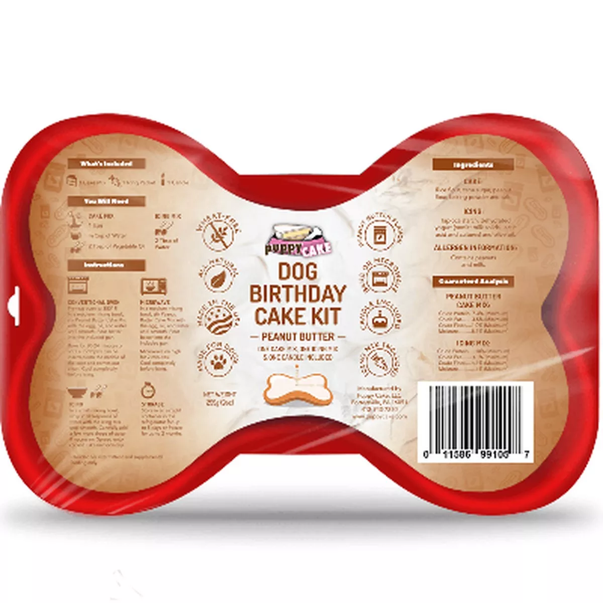 Puppy Cake Dog Peanut Butter Birthday Cake Kit