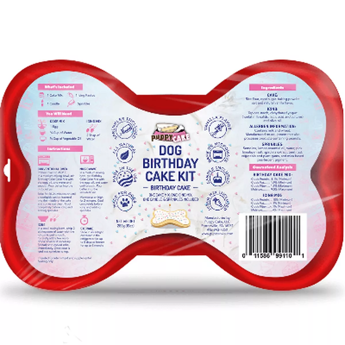 Puppy Cake Dog Vanilla Birthday Cake Kit