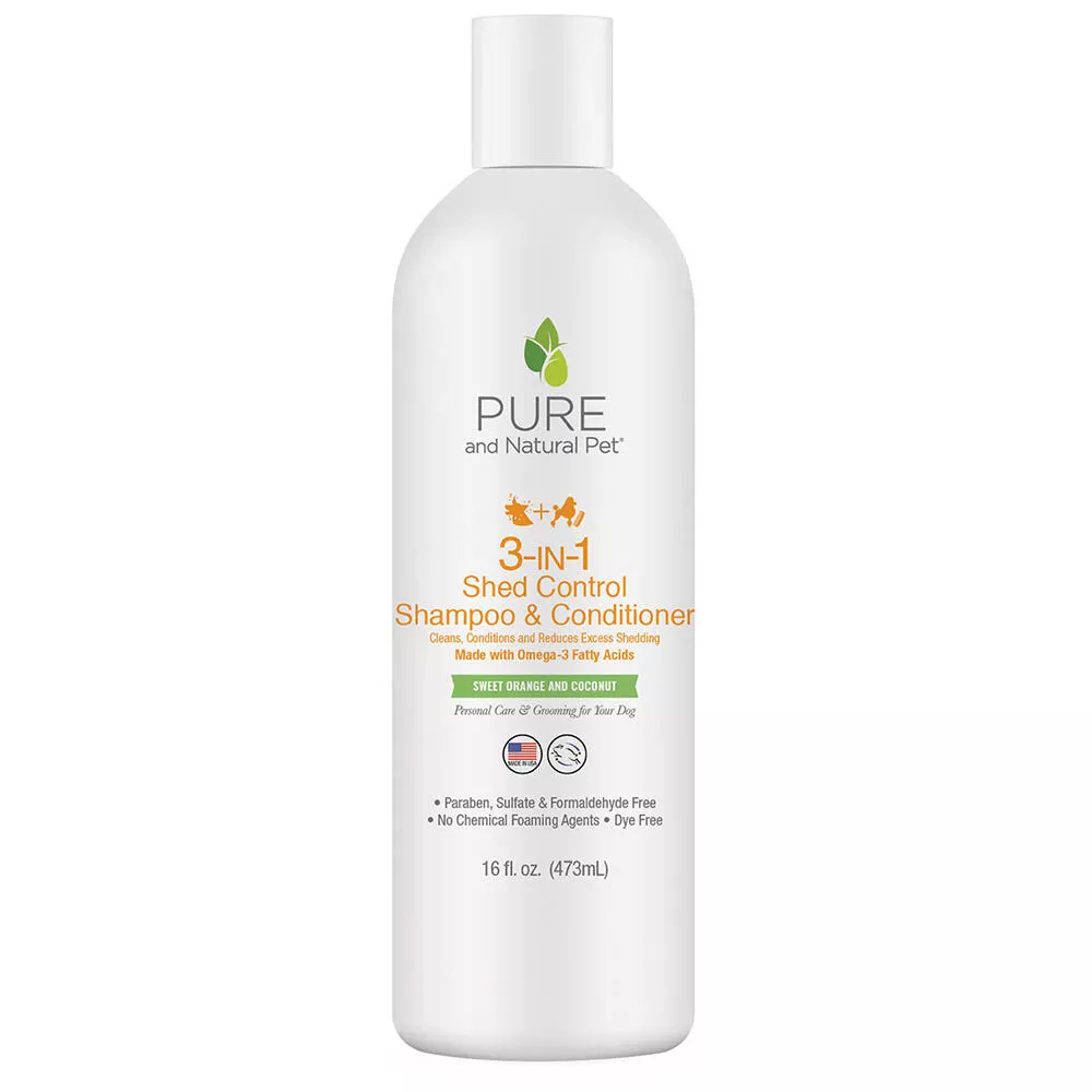 Pure and Natural Pet, 3-IN-1 Shed Control Shampoo & Conditioner - 16 oz