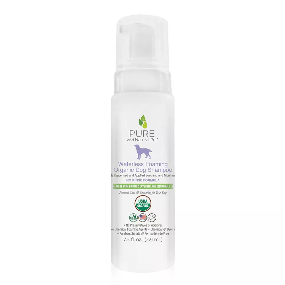 Pure and Natural Pet, Waterless Foaming Organic Dog Shampoo - 7.5 oz