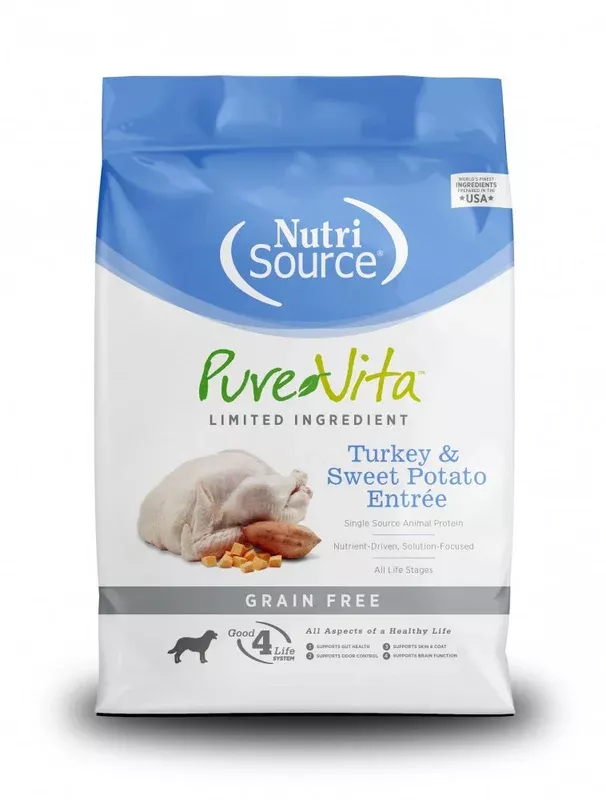 Pure Vita Turkey & Sweet Potato Entrée Grain Free Dry Dog Food