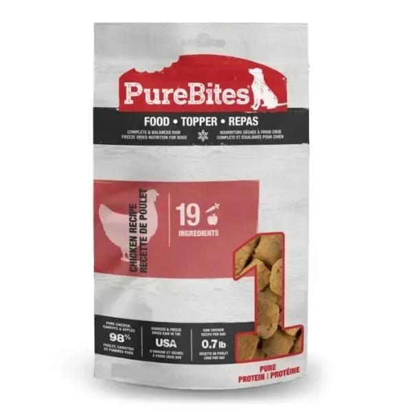 Purebites RAW Freeze Dried Complete & Balanced Food Topper - Chicken Recipe