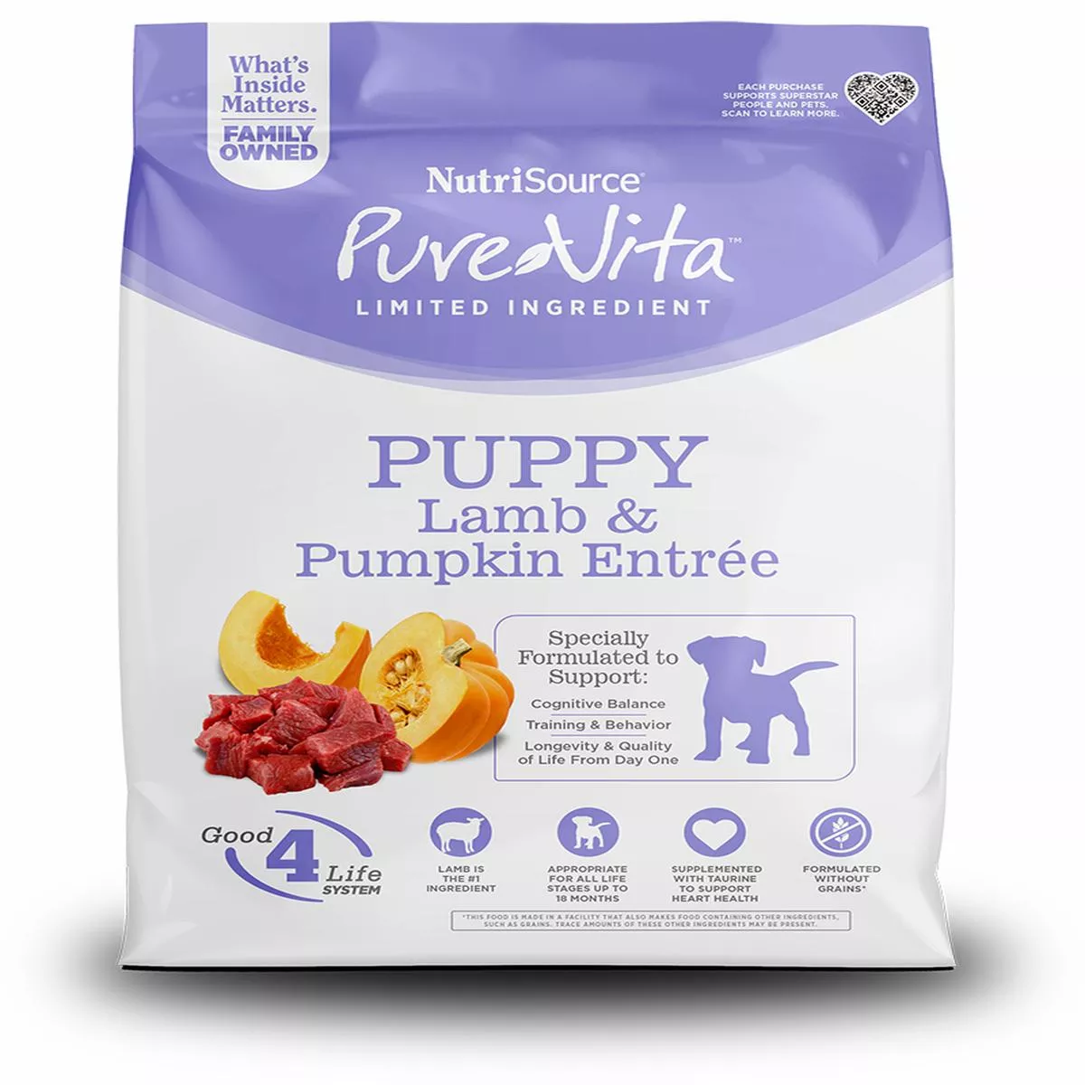 PureVita Puppy Lamb & Pumpkin Entre Limited Ingredient Dog Food