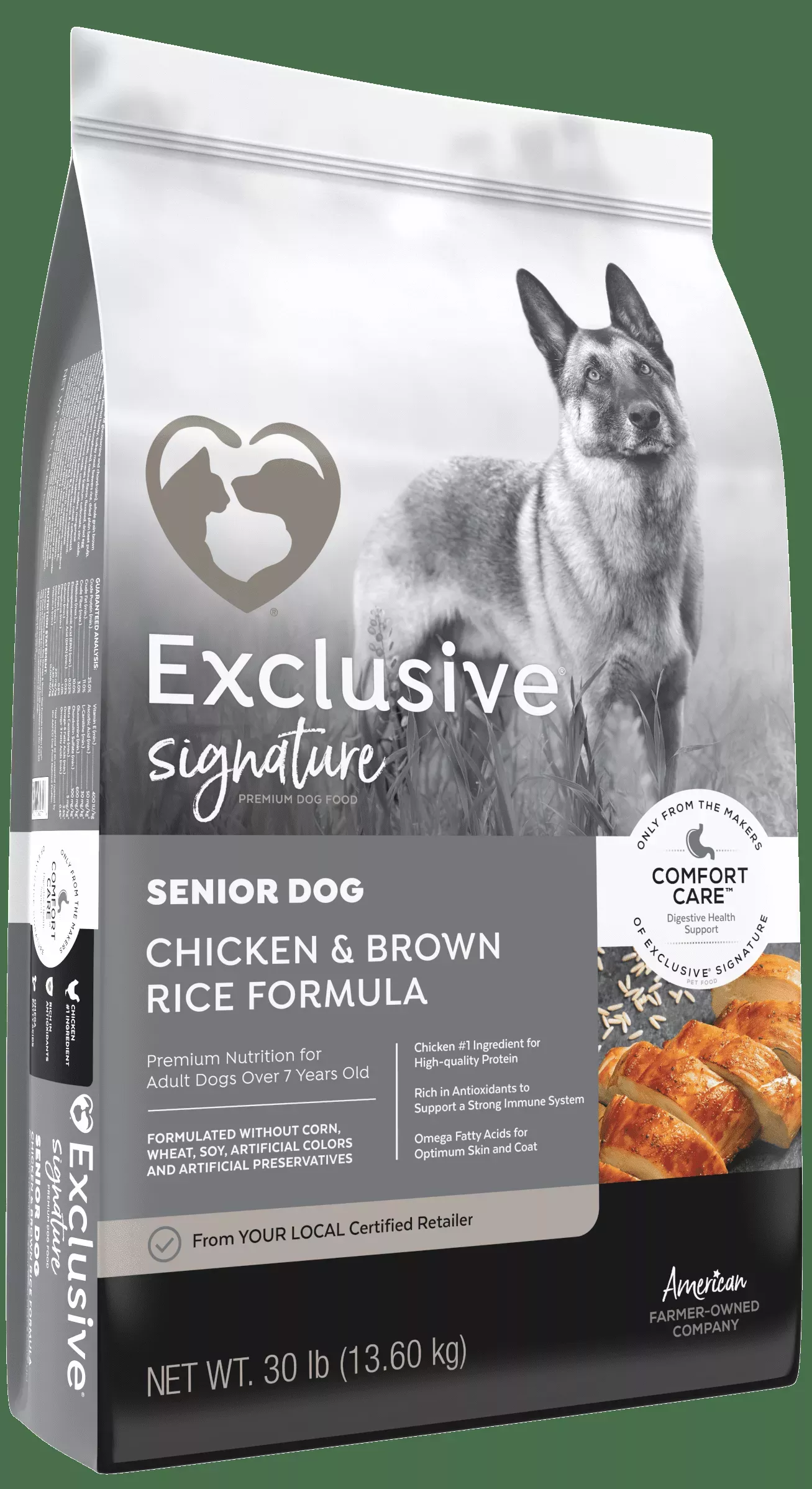 Purina, Exclusive, Chicken & Rice Senior, 15 lbs.