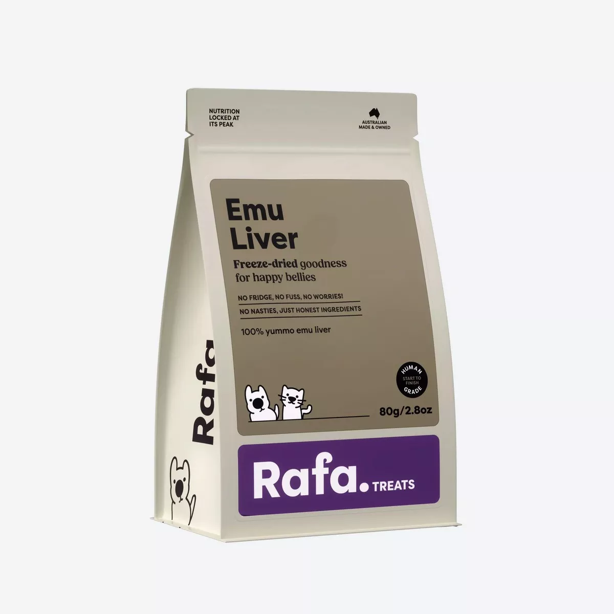 RAFA Raw Freeze-Dried Treats | Human-Grade Emu Liver 80g