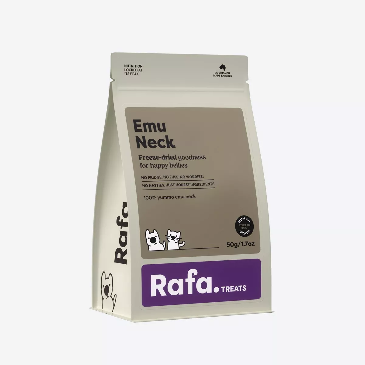 RAFA Raw Freeze-Dried Treats | Human-Grade Emu Neck 50g