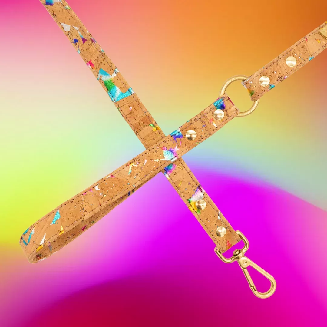 Rainbow Pride Cork Leather Leash