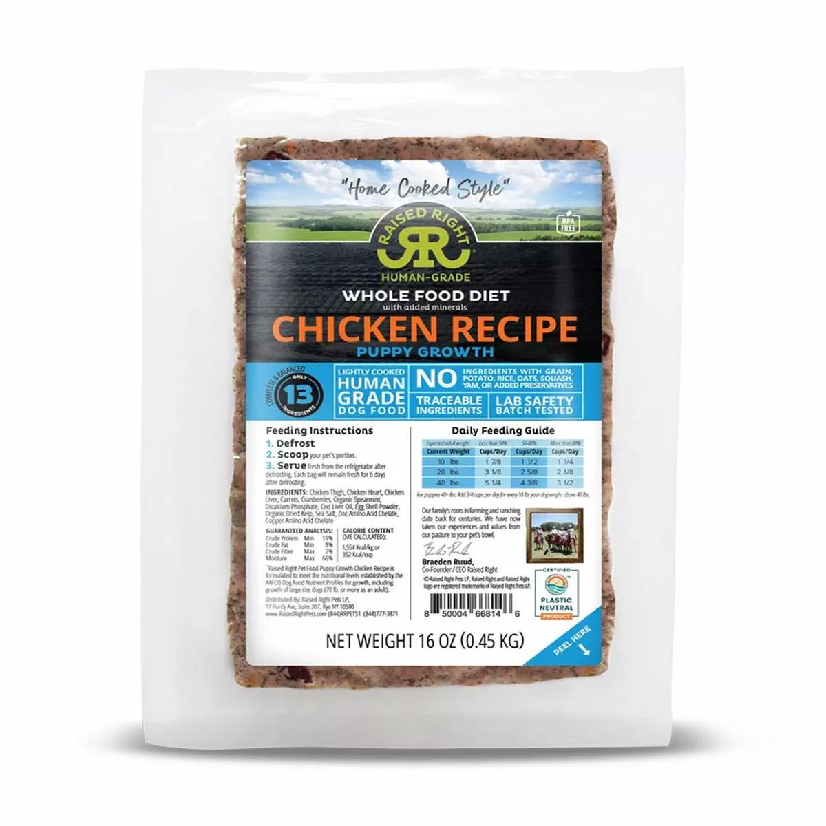 Raised Right Chicken Puppy Growth Recipe