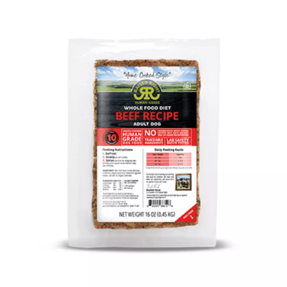 Raised Right Frozen Raw Beef Adult Dog Food LOCAL DELIVERY ONLY