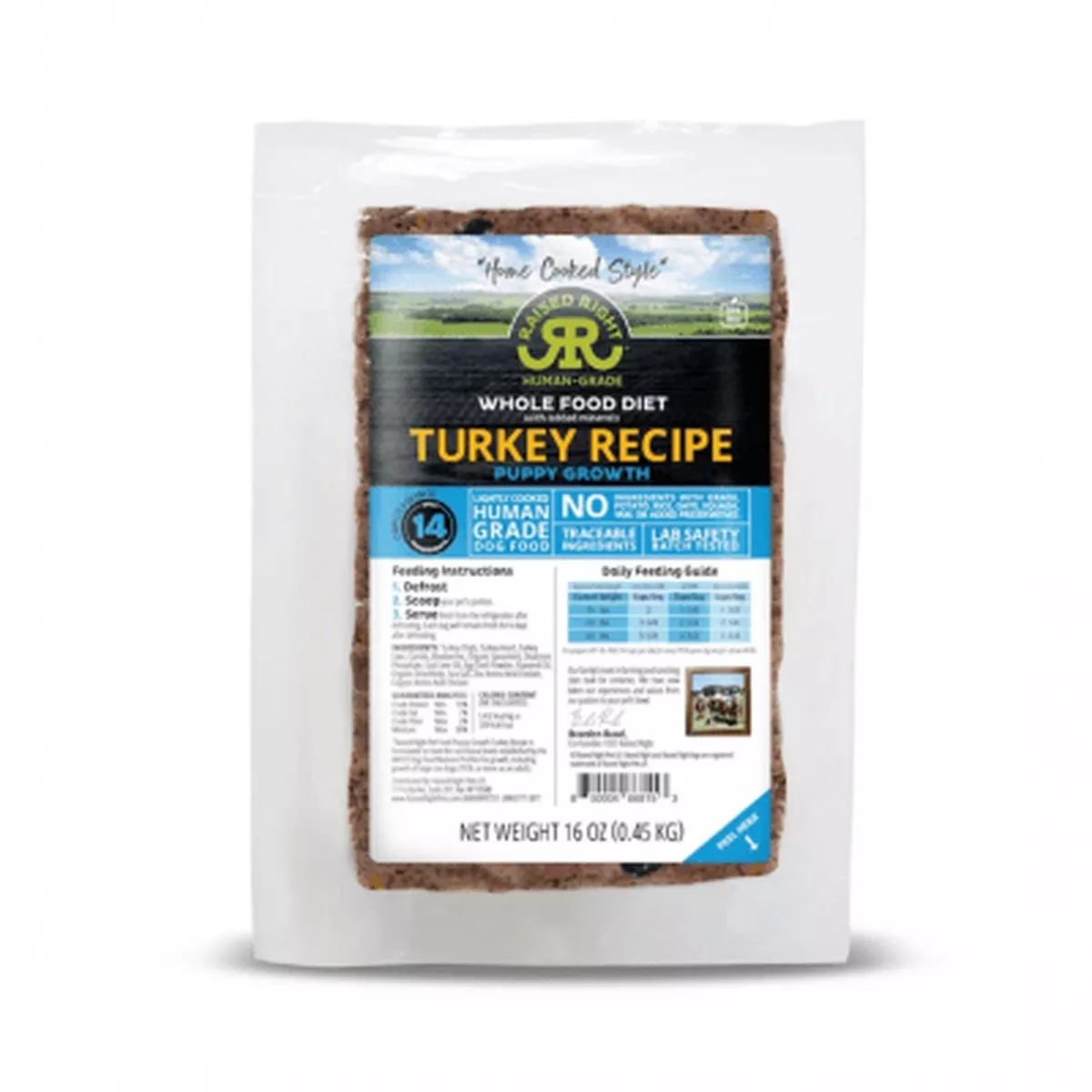 Raised Right Frozen Raw Turkey Puppy Growth Food *FOR LOCAL DELIVERY/PICKUP ONLY*