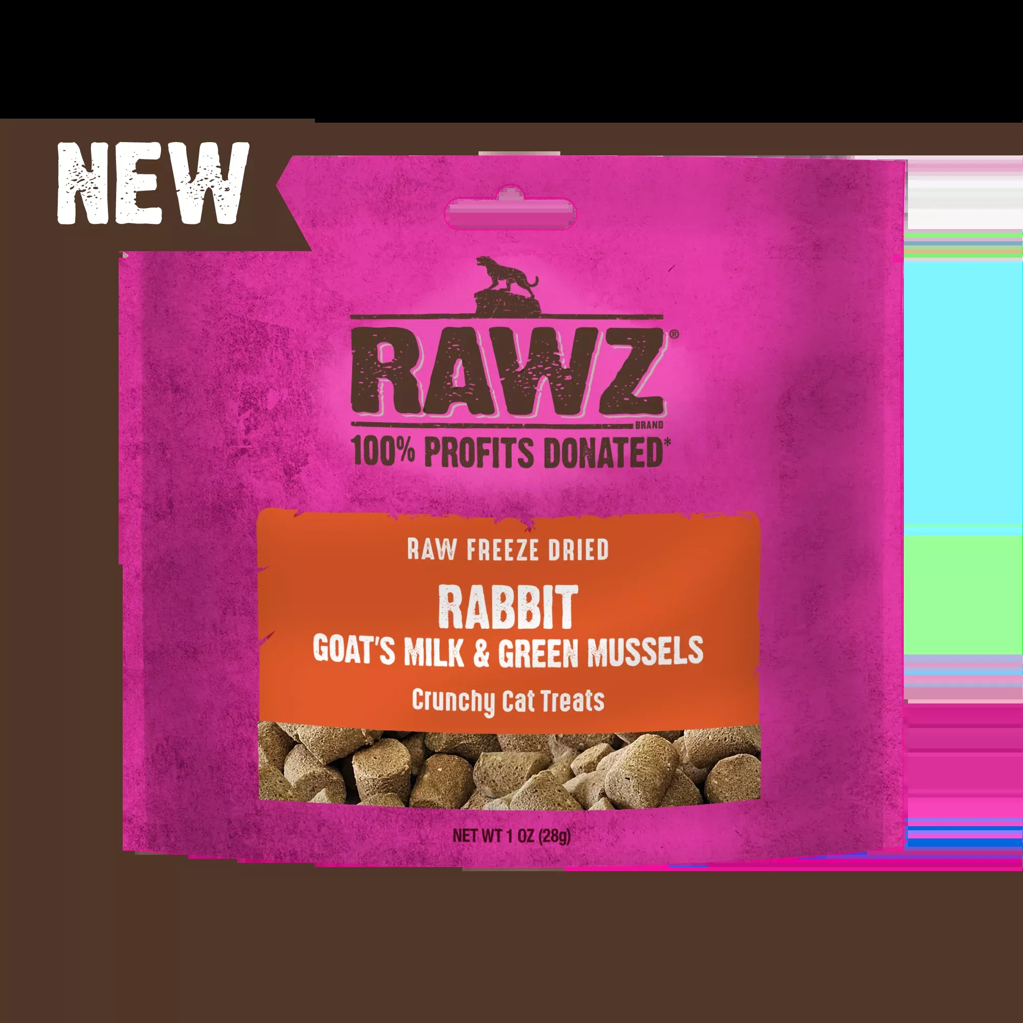 Rawz Rabbit Goats Milk and Green Mussels Cat Treats 1oz