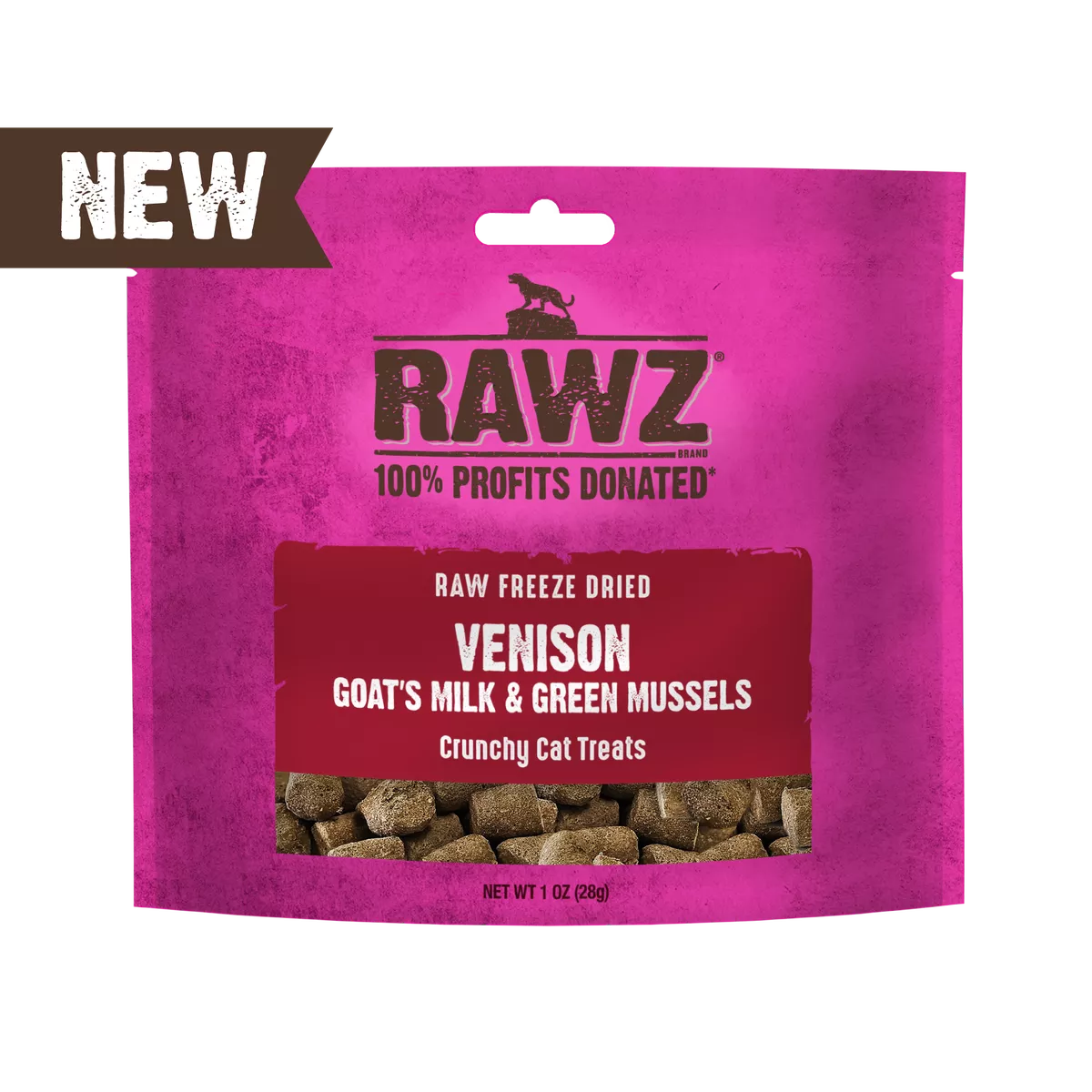 Rawz Raw Freeze Dried Venison, Goat’s Milk & Green Mussels Crunchy Cat Treats