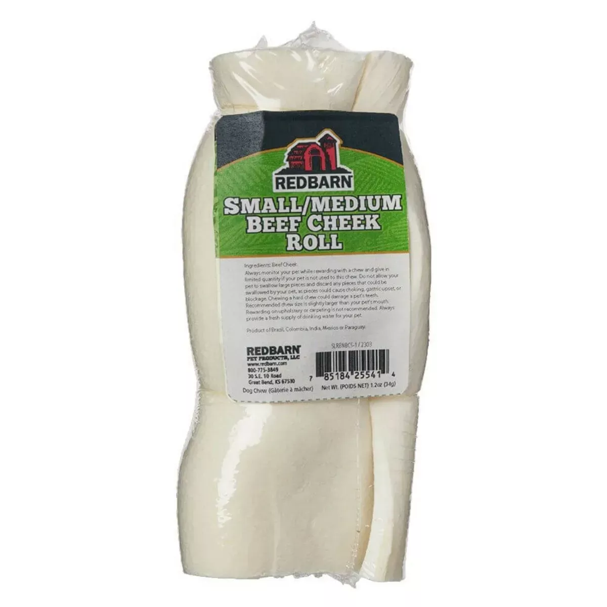Red Barn Beef Cheek Roll Dog Chew - Uncoated