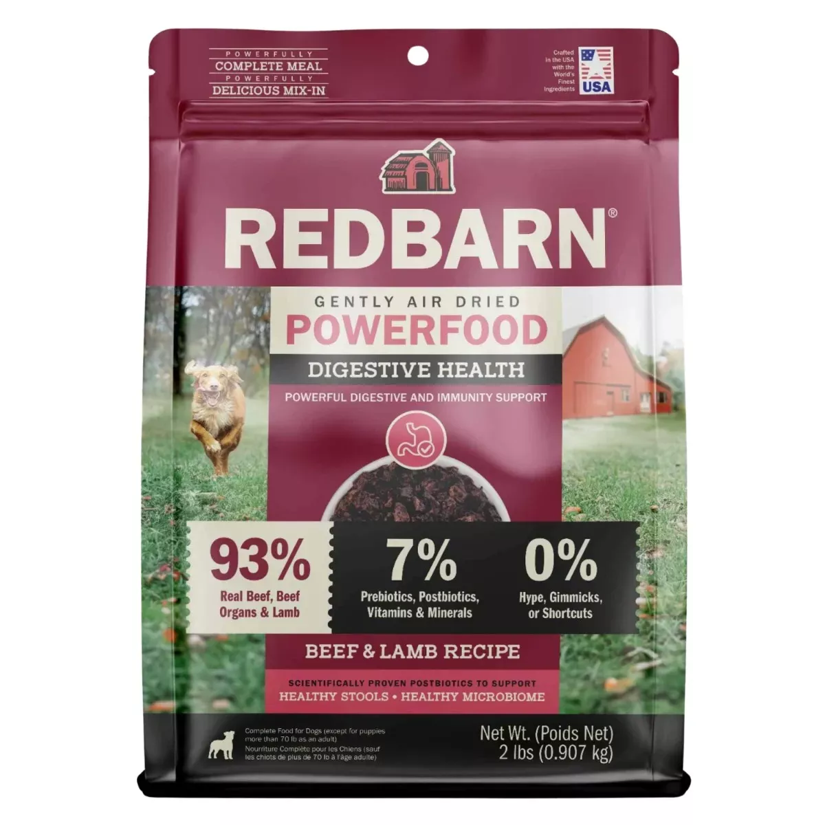 Red Barn Gently Air-Dried Digestive Health Powerfood for Dogs - Beef & Lamb Recipe