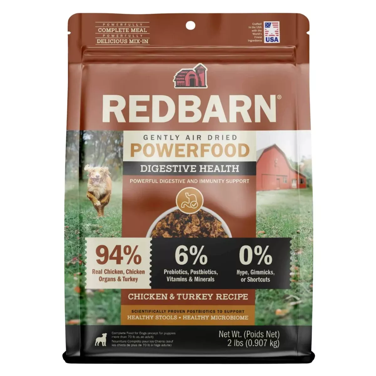 Red Barn Gently Air-Dried Digestive Health Powerfood for Dogs - Chicken & Turkey Recipe