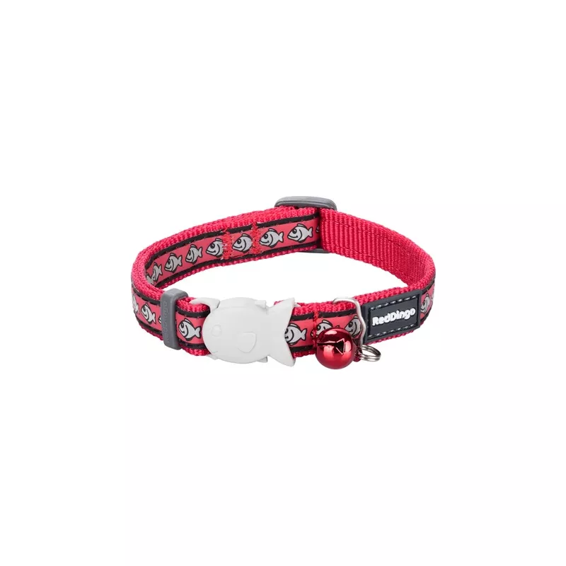 Red Dingo Cat Collar Reflective Fish Red