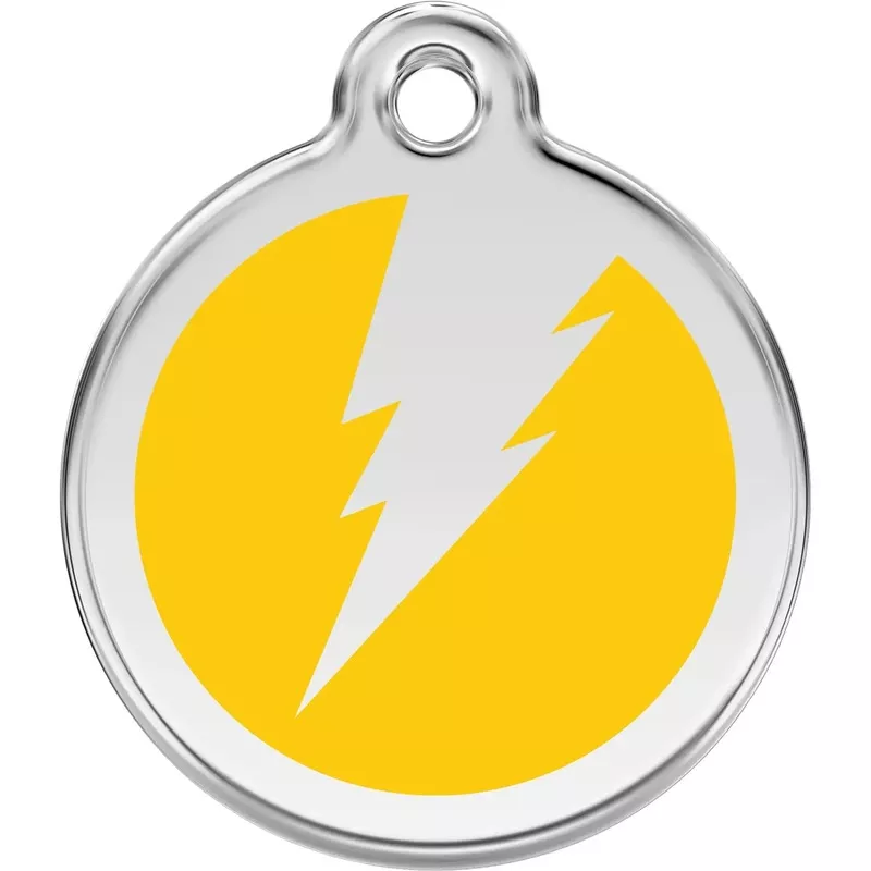 Red Dingo Flash Pet ID Dog Tags Yellow