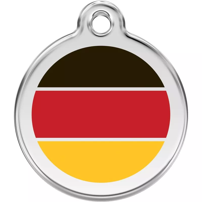 Red Dingo German Flag Pet ID Dog Tags