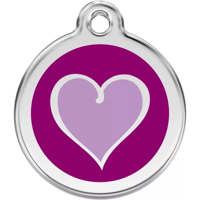 Red Dingo Purple Heart Pet ID Dog Tags