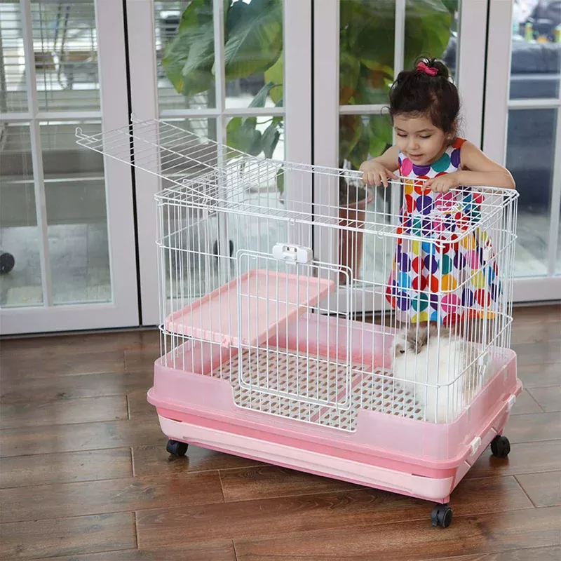 Riyoka Luxury Rabbit Cage (pink)