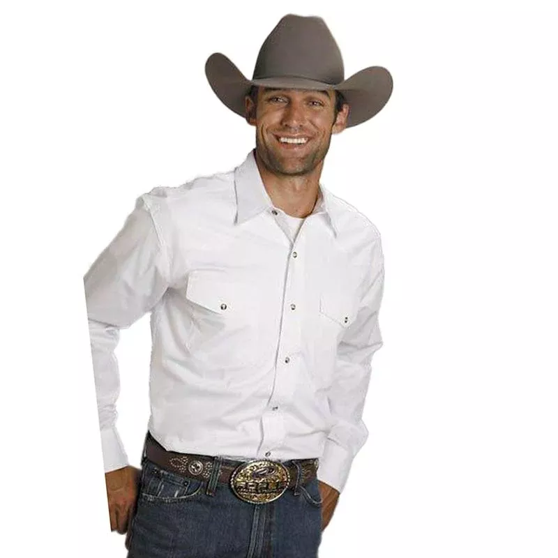 Roper Mens Amarillo Poplin Shirt XXXl Wht